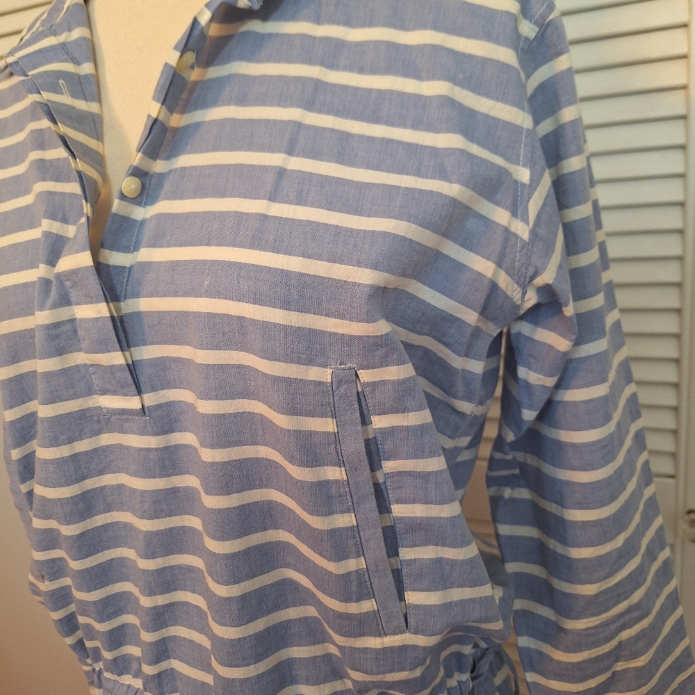 Gap striped drawstring cotton shirt dress sz XS *L3 - Picture 3 of 9